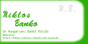 miklos banko business card